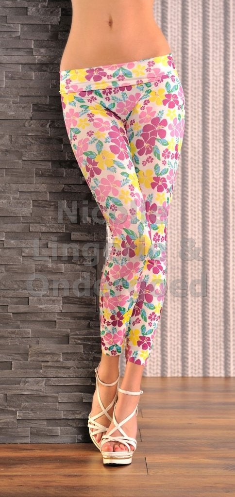 Legging Bloem One Size (253), Legging, Overige kleuren, Nieuw, Ophalen of Verzenden