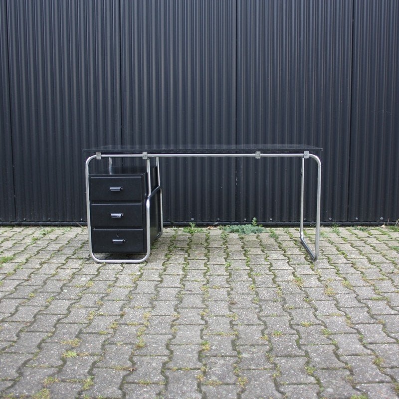 Bauhaus Stijl vintage bureau | Gijsbert Friedhoff, Ophalen, 150 cm, Hout, Onbekend
