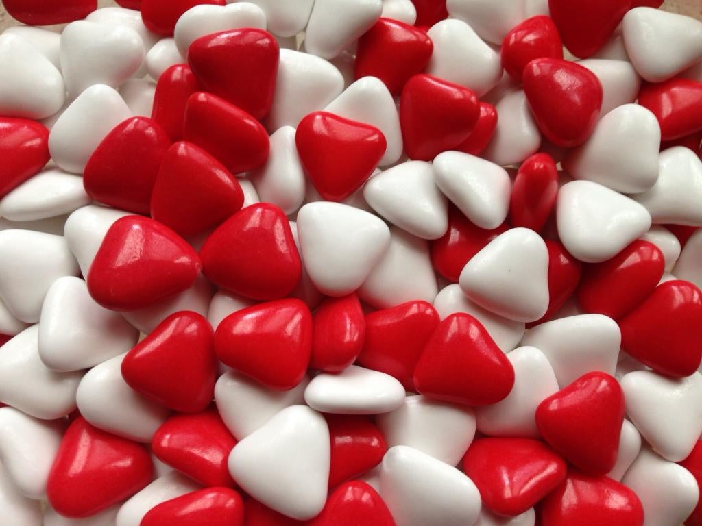 dragees De Bock hartje mini rood wit 1200 gram, Ophalen of Verzenden, Nieuw, Versiering