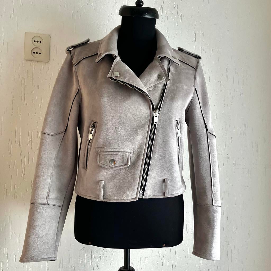 Hip trending kort | grijs blazer jasje | mt 40, Maat 38/40 (M), Cena, ., Ophalen of Verzenden