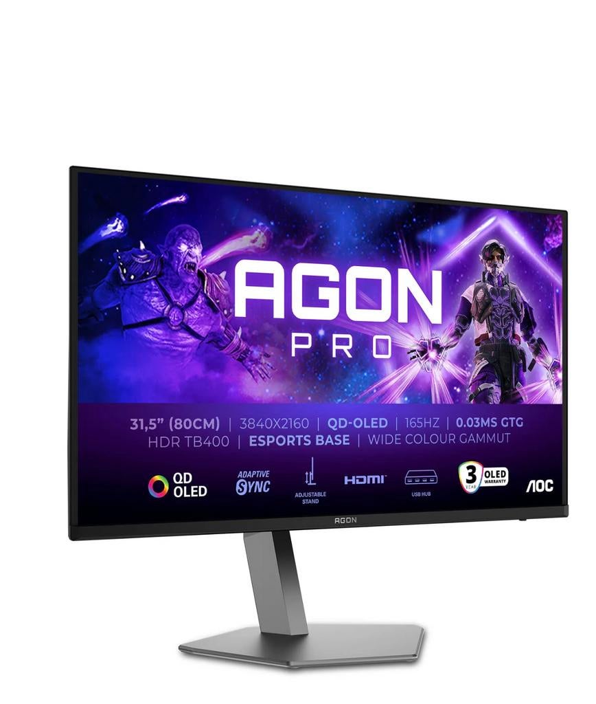 AOC AGON PRO AG326UD 4K 165Hz Gaming Monitor, Computers en Software, Monitoren, Refurbished, 151 t/m 200 Hz, DisplayPort, HDMI
