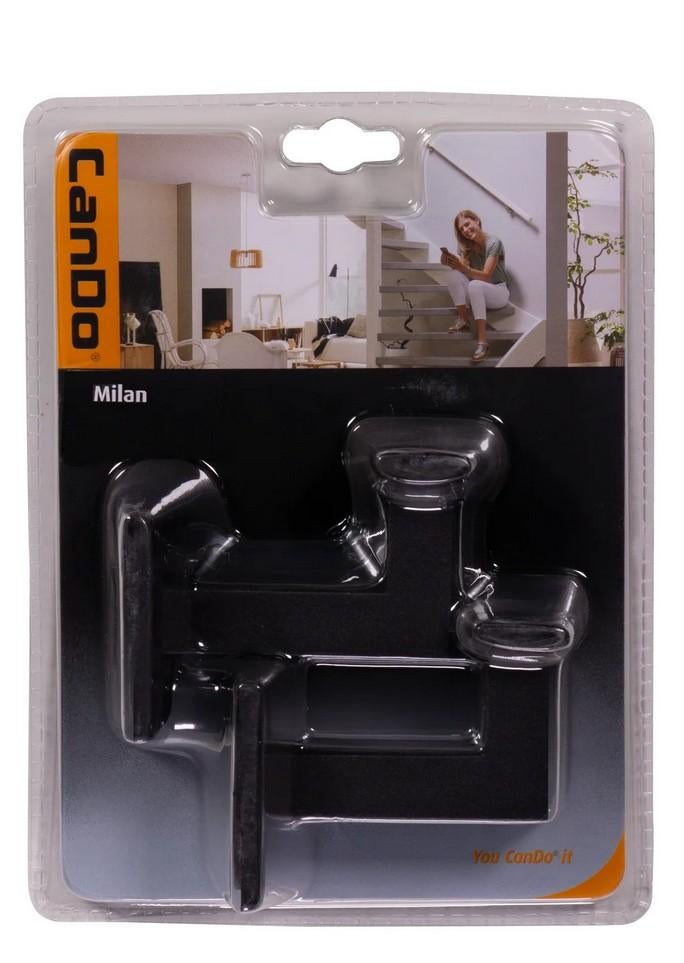CanDo leuninghouder Milan Mat Zwart 1 stuk, Ophalen, Nieuw, Mdf, 200 tot 250 cm