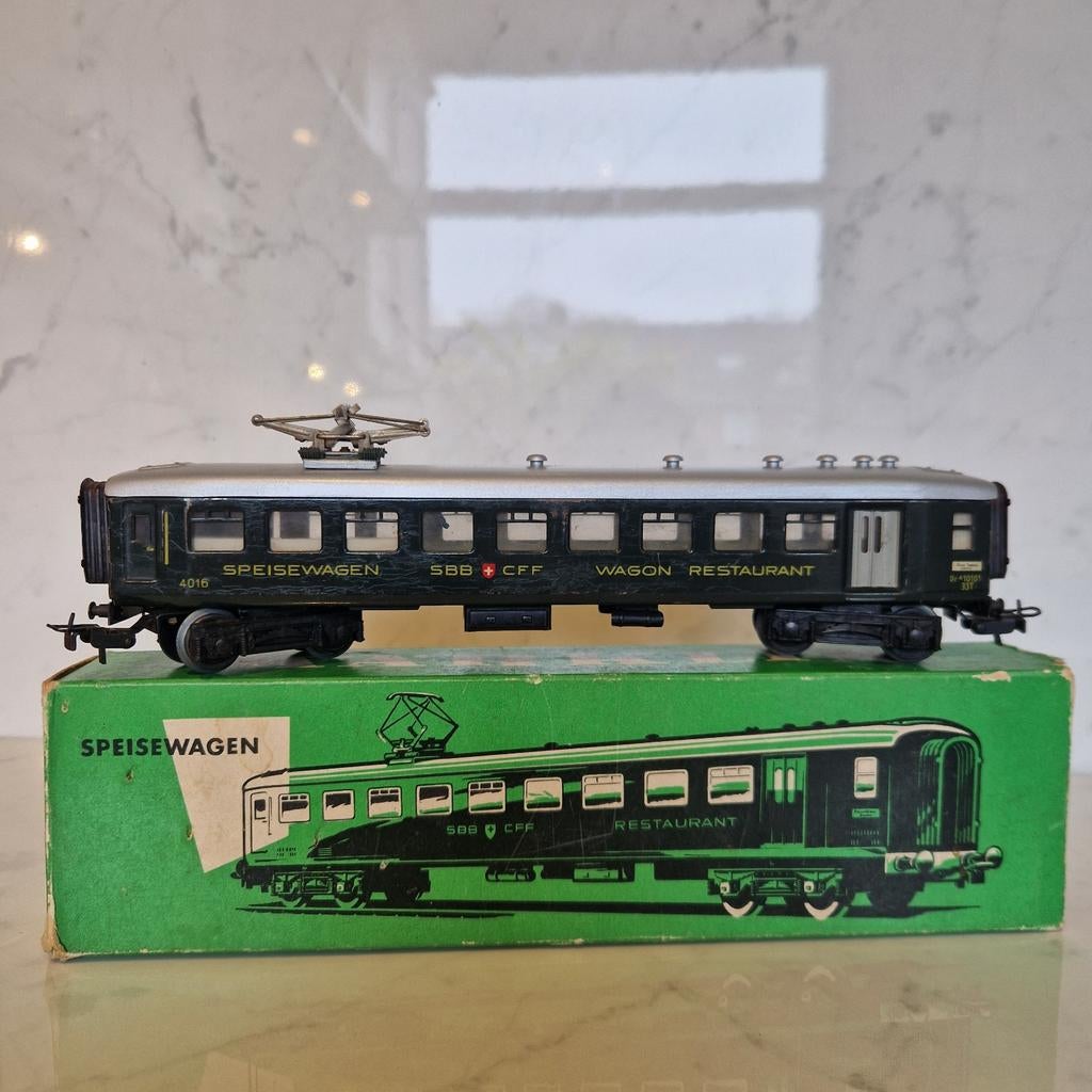 Märklin 4016 H0 Restaurantrijtuig met pantograaf – SBB, Wisselstroom, Gebruikt, Wagon, Ophalen of Verzenden