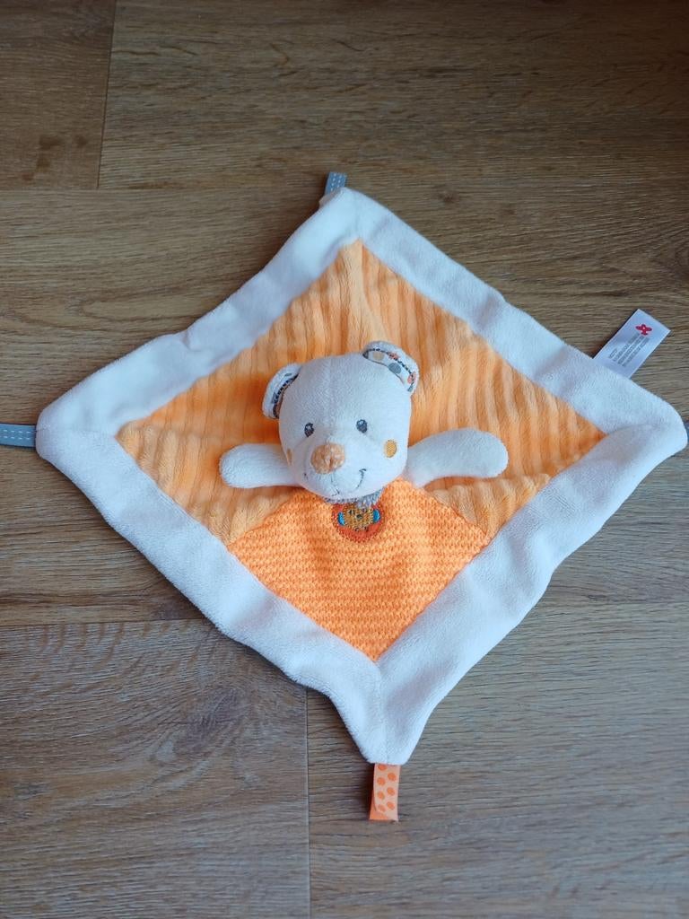 Knuffeldoekje doekje nicotoy beer beertje oranje wit, Kinderen en Baby's, Speelgoed | Knuffels en Pluche, Ophalen of Verzenden