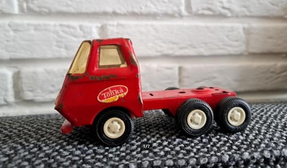 Rode tonka vrachtwagen/pickup auto speelgoed, Ophalen of Verzenden