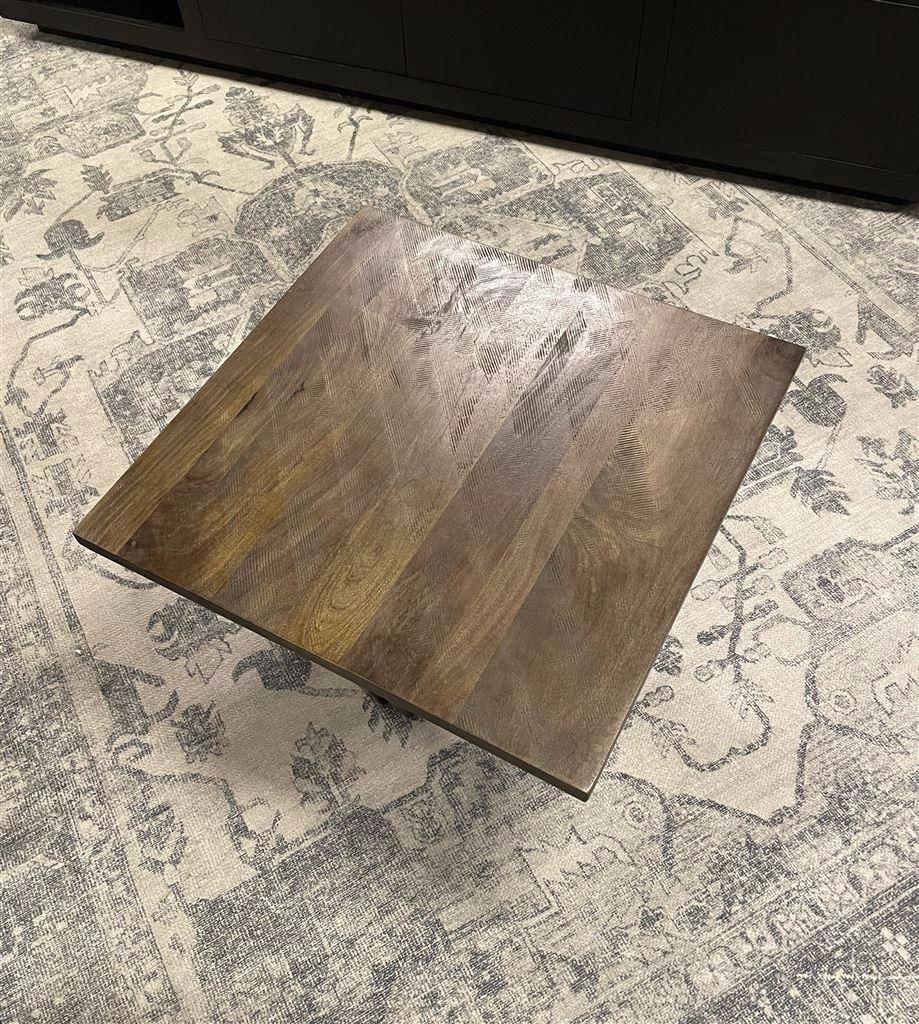 Salon/Bijzettafel hout/metaal E-1688 Direct/leverbaar, Overige houtsoorten, 50 tot 100 cm, Nieuw, Vierkant