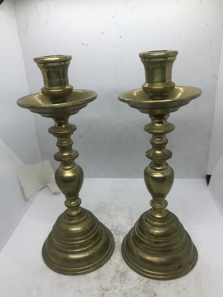 2 brons kandelaars, Ophalen of Verzenden, Koper of Brons