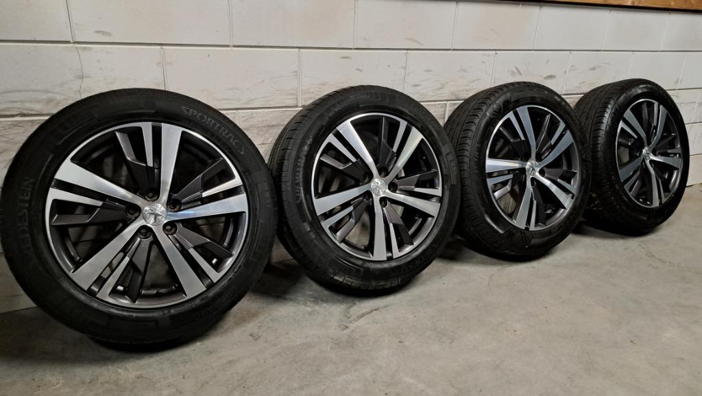 Bi-color velgen Peugeot 3008 5008 C5 Aircross 225/55/18, Auto-onderdelen, Banden en Velgen, 18 inch, Gebruikt, Banden en Velgen