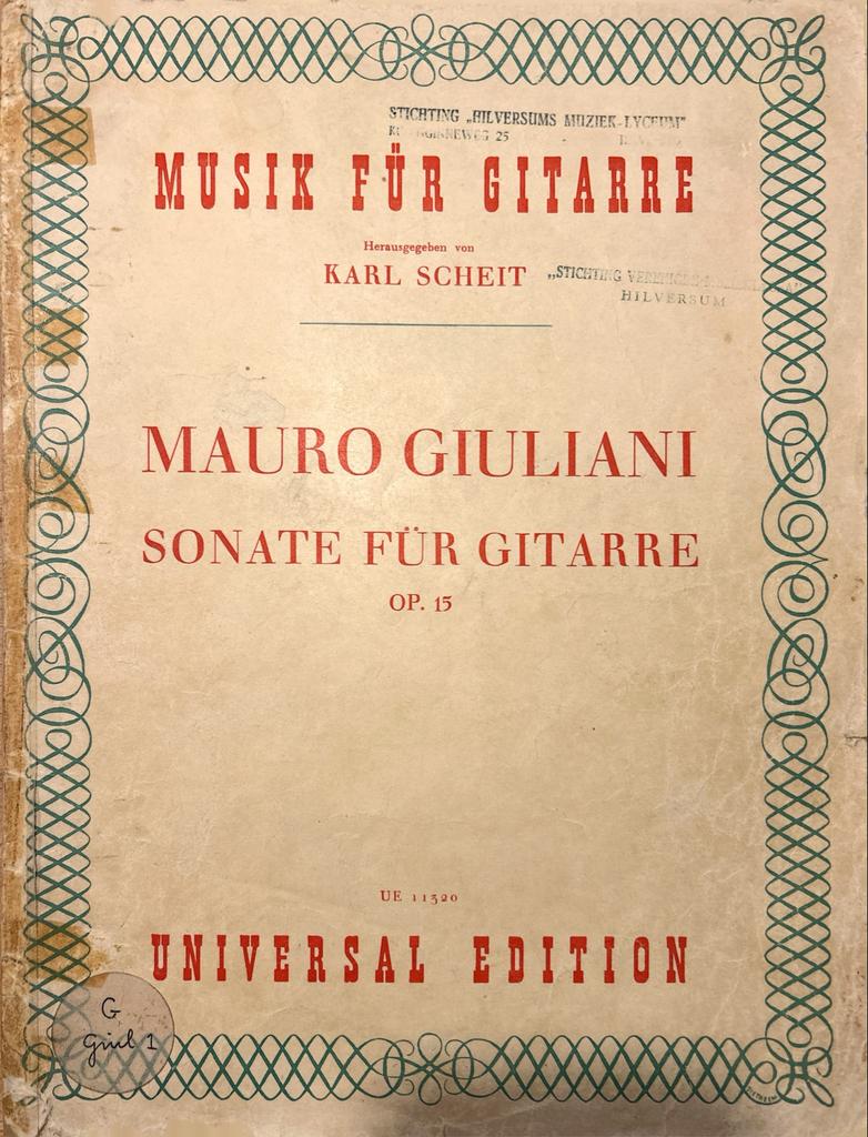 Muziek voor Gitaar - Mauro Giuliani Sonate, Klassiek, Ophalen of Verzenden, Artiest of Componist, Gitaar