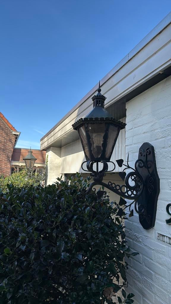 Klassieke gietijzeren tuinlantaarn, muurlantaarns wandwasbak, Ophalen, Staande lamp, 50 tot 250 watt, IJzer