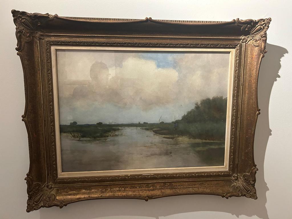 Victor Bauffe, aquarel “Naardermeer”., Antiek en Kunst, Kunst | Schilderijen | Klassiek, Ophalen