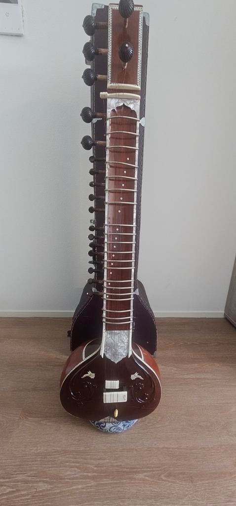 Prachtige Sitar in Hardcase – Ravi Shankar Stijl, Muziek en Instrumenten, Snaarinstrumenten | Overige, Ophalen of Verzenden, Gebruikt