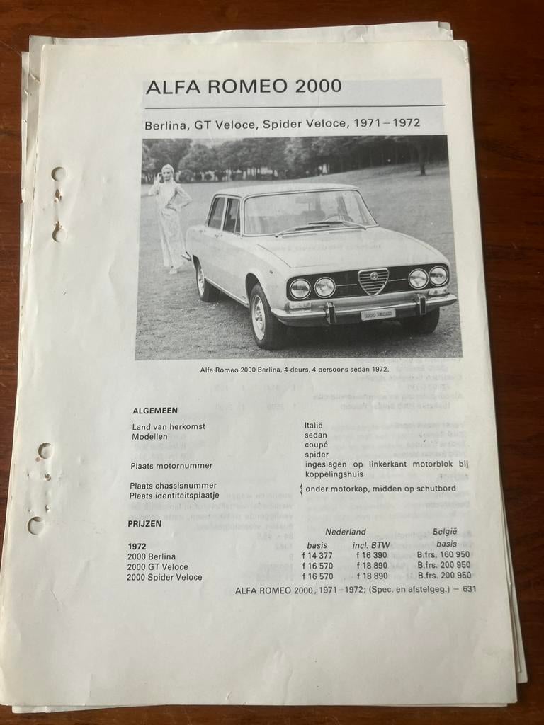 Alfa Romeo berlina Veloce spider, Auto diversen, Handleidingen en Instructieboekjes, Ophalen of Verzenden