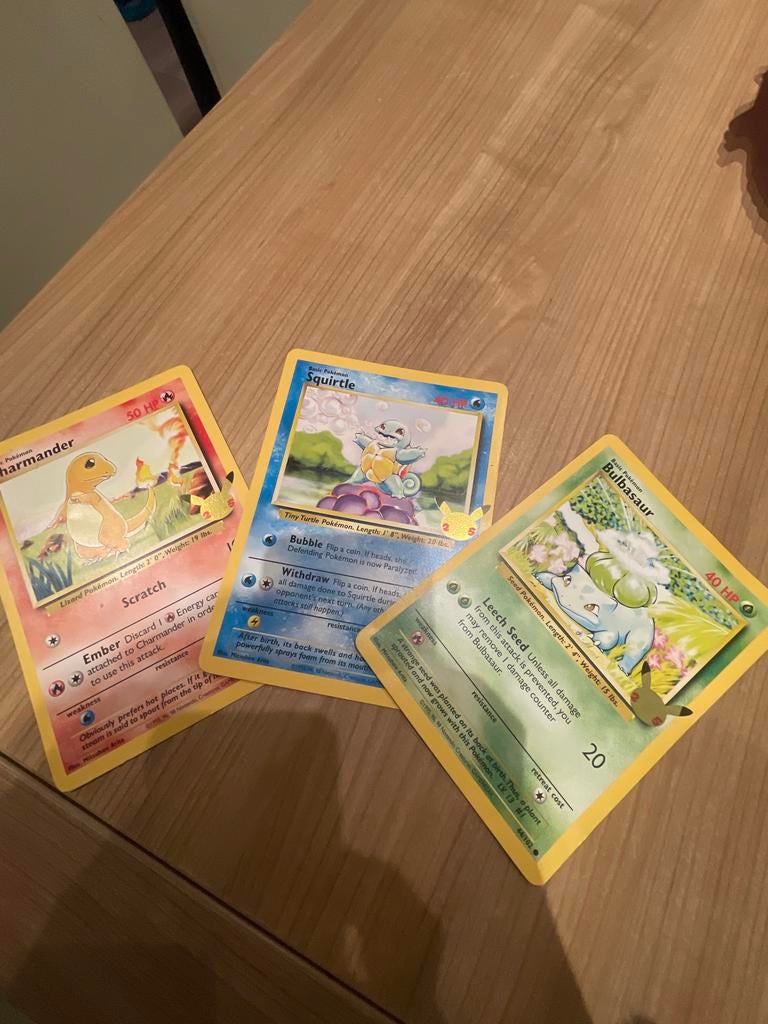 3 Pokémon XL Kaarten 1995 - Charmander, Squirtle, Bulbasaur, Hobby en Vrije tijd, Verzamelkaartspellen | Pokémon, Ophalen of Verzenden