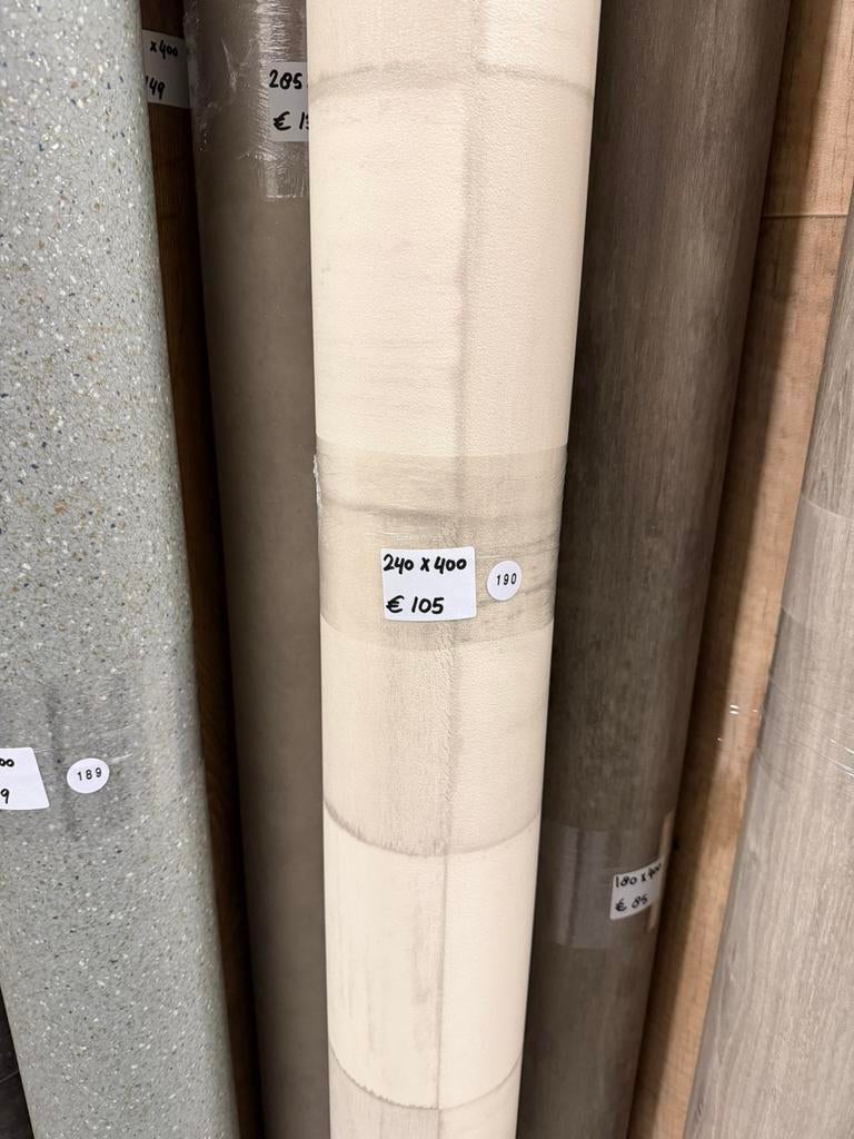 Wit Geblokt Vinyl Restpartij | 2,40x4,00mtr, Ophalen, Wit, Mvt, Nieuw