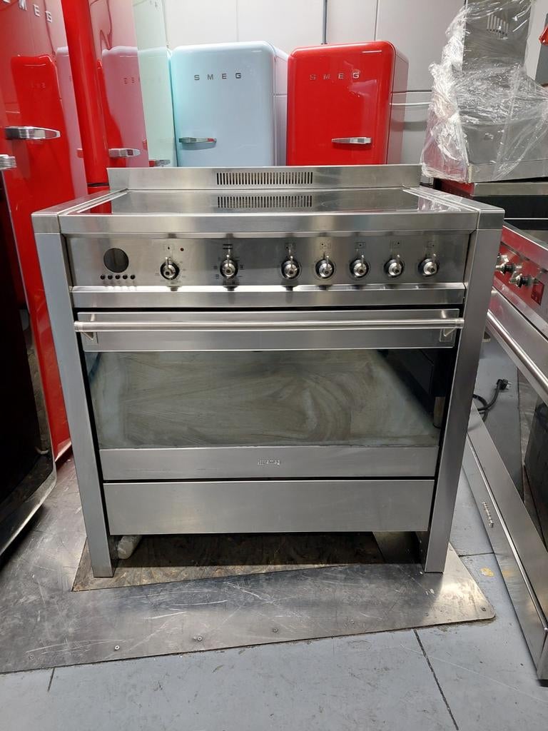 SMEG INDUCTIE FORNUIS 90 cm rvs, 60 cm of meer, Ophalen of Verzenden, Zo goed als nieuw, Inductie