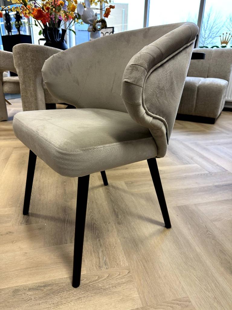 ACTIE Luxe Velvet Eetkamerstoel Ankara Quartz903 Beige NIEUW, Huis en Inrichting, Stoelen, Overige kleuren, Info@oosterbaanwonen.nl