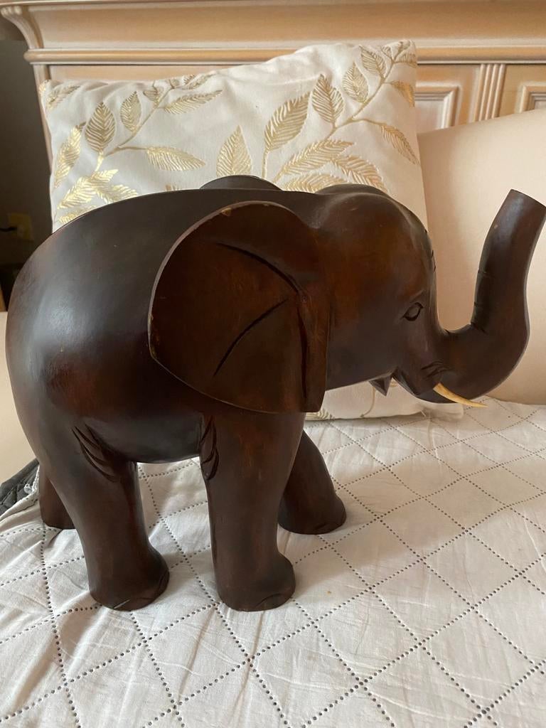 Houten olifant, Antiek en Kunst, Ophalen of Verzenden
