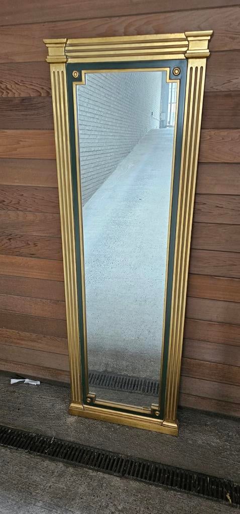 Authentieke DEKNUDT design spiegel goud in perfecte staat, Antiek en Kunst, Ophalen, Rechthoekig, 50 tot 100 cm, 150 tot 200 cm