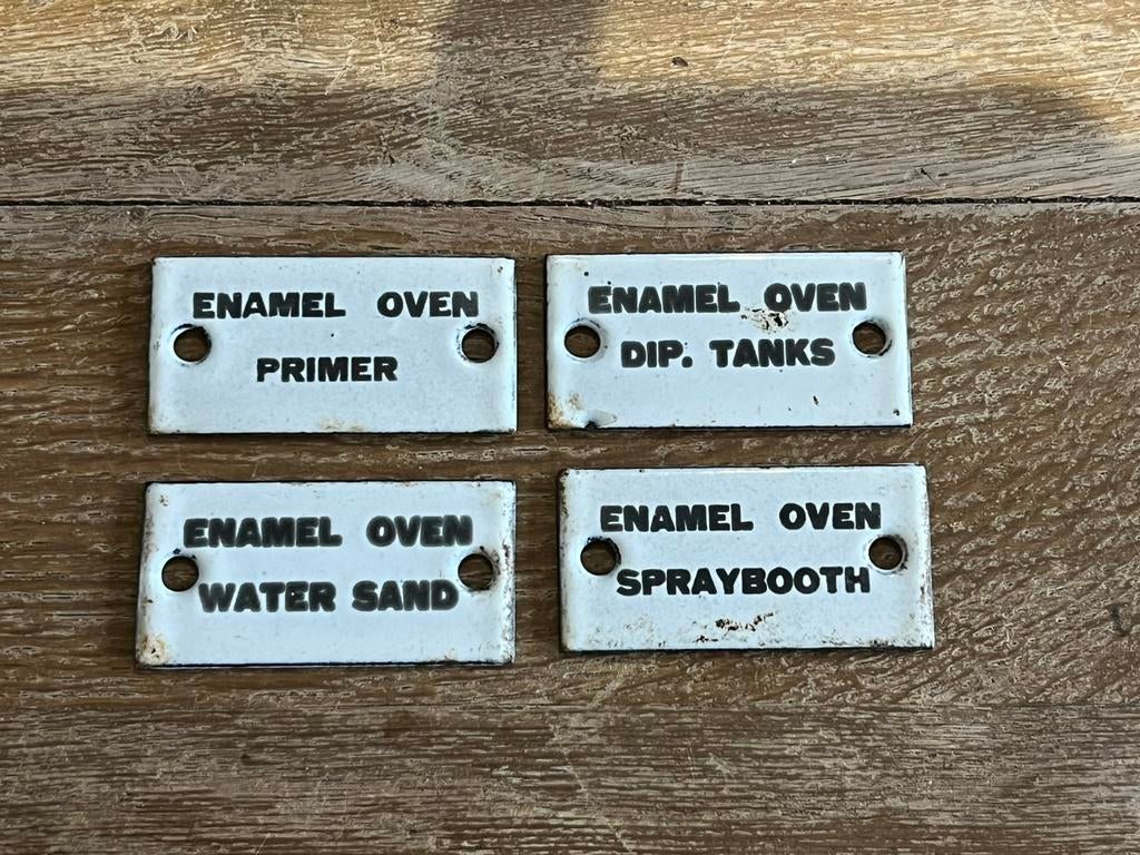 4x OUD EMAILLE BORDJES, Antiek en Kunst, Ophalen of Verzenden