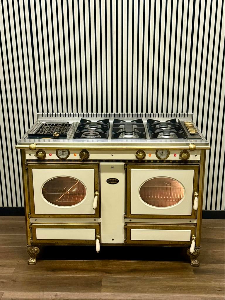 Luxe J.Corradi Fornuis creme/messing 2 ovens 120 cm, Witgoed en Apparatuur, Fornuizen, Gebruikt, Fornello Esperta, Ophalen of Verzenden