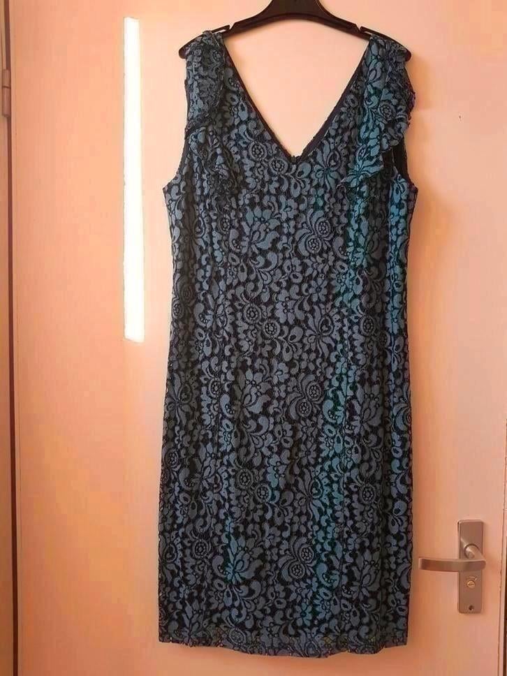 Kanten jurk maat 42, Blauw, Maat 42/44 (L), Nieuw, Ophalen of Verzenden