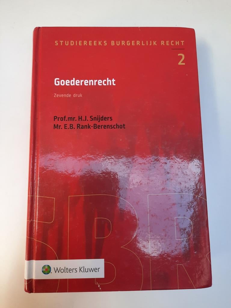 Goederenrecht - Studiereeks Burgerlijk Recht, Zo goed als nieuw, Alpha, Prof.mr. H.J. Snijders, Mr. E.B. Rank-Berenschot, HBO