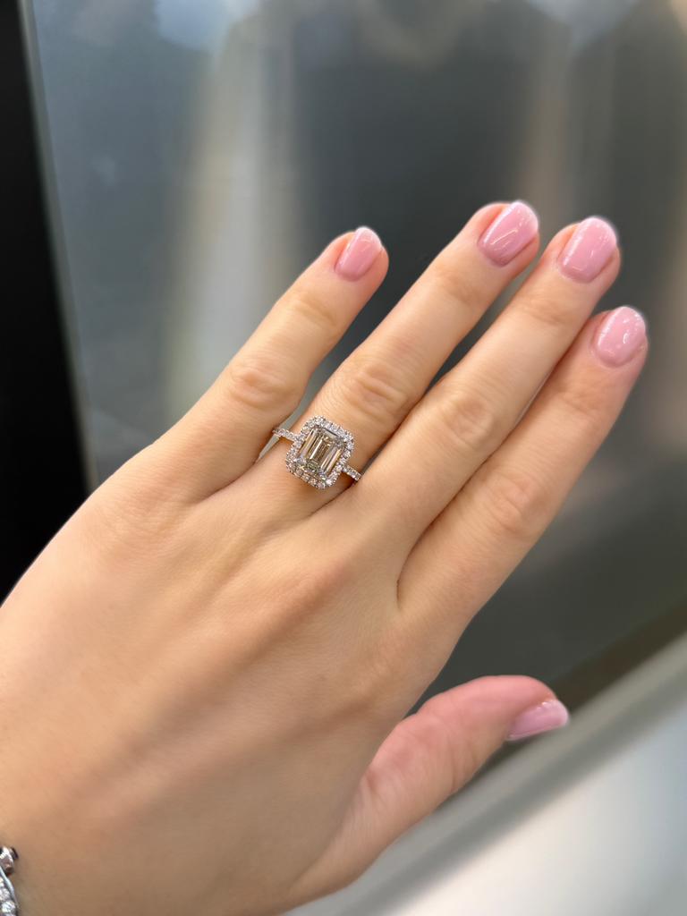 18KT Goud - 2.96ct Lab Grown Diamant Ring - Emerald