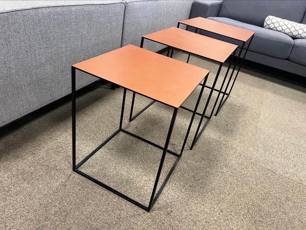 3 Showmodel Jori Ascot bijzettafel leer Design Tafel set, Ophalen of Verzenden, Nieuw, Minder dan 55 cm