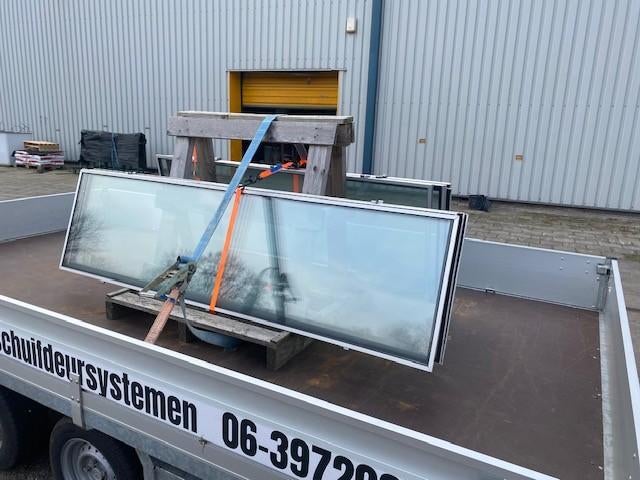 Partij Ramen met Aluminium rand, Ophalen, Gevelraam of Ruit, Gebruikt, Minder dan 80 cm