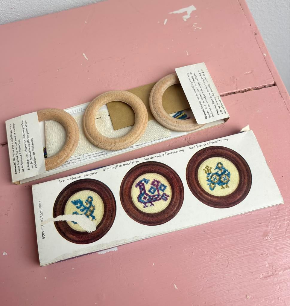 Vintage Borduurset Vogels, Ophalen of Verzenden