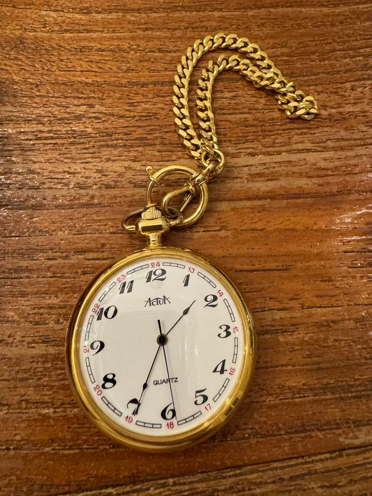 Actua Zakhorloge Quartz - Nieuwstaat, Overige merken, Overige materialen, Zakhorloge, Met ketting