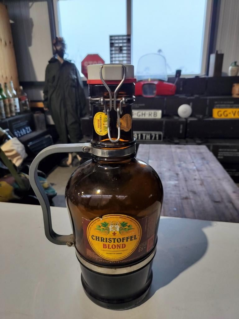 Christoffel Bierfles - Mancave Decoratie, Ophalen of Verzenden, Gebruikt, Bierglas