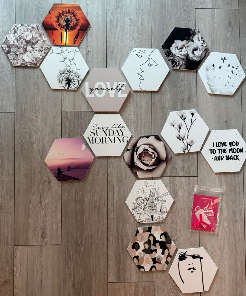 Custtom hexagon shapes diverse afbeeldingen, Ophalen of Verzenden, Zo goed als nieuw