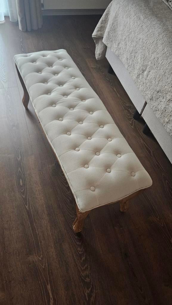 Gecapitonneerde bedbank 110x35 cm - zgan, Ophalen of Verzenden, Zo goed als nieuw, Stof, Eén