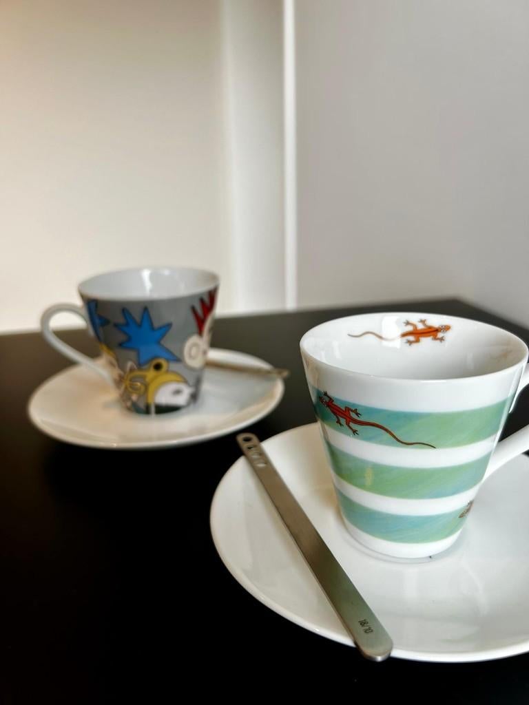 Espresso kopjes design van die schlumper, Ophalen of Verzenden, Zo goed als nieuw, Overige stijlen, Kop(pen) en/of Schotel(s)