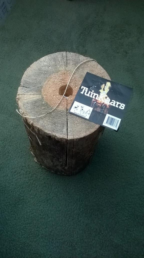 Tuinkaars houtenkaars tuinfakkel boomstam buitenkaars nieuw, Ophalen of Verzenden, Nieuw