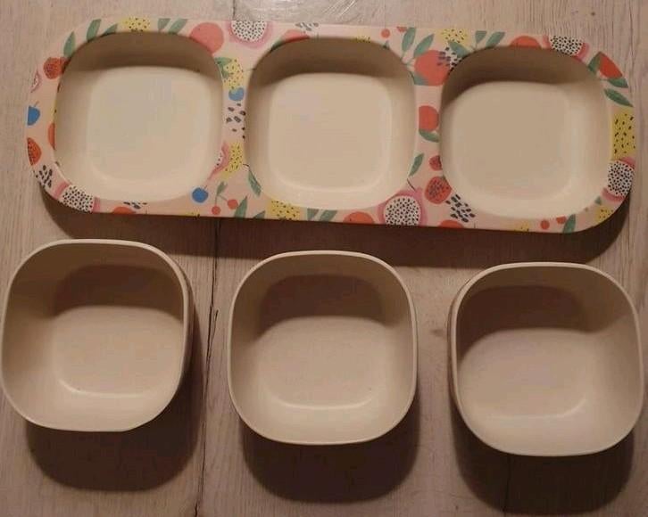 Hema 3-vaks verdeel bord of serveerset, Ophalen of Verzenden, Zo goed als nieuw, Overige stijlen, Schaal of Schalen