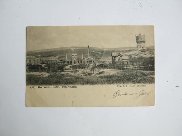 Ansichtkaarten Nederland, TC 2-30 Overveen, Haarl. Waterleid, Ophalen of Verzenden, Voor 1920, Gelopen, Noord-Holland