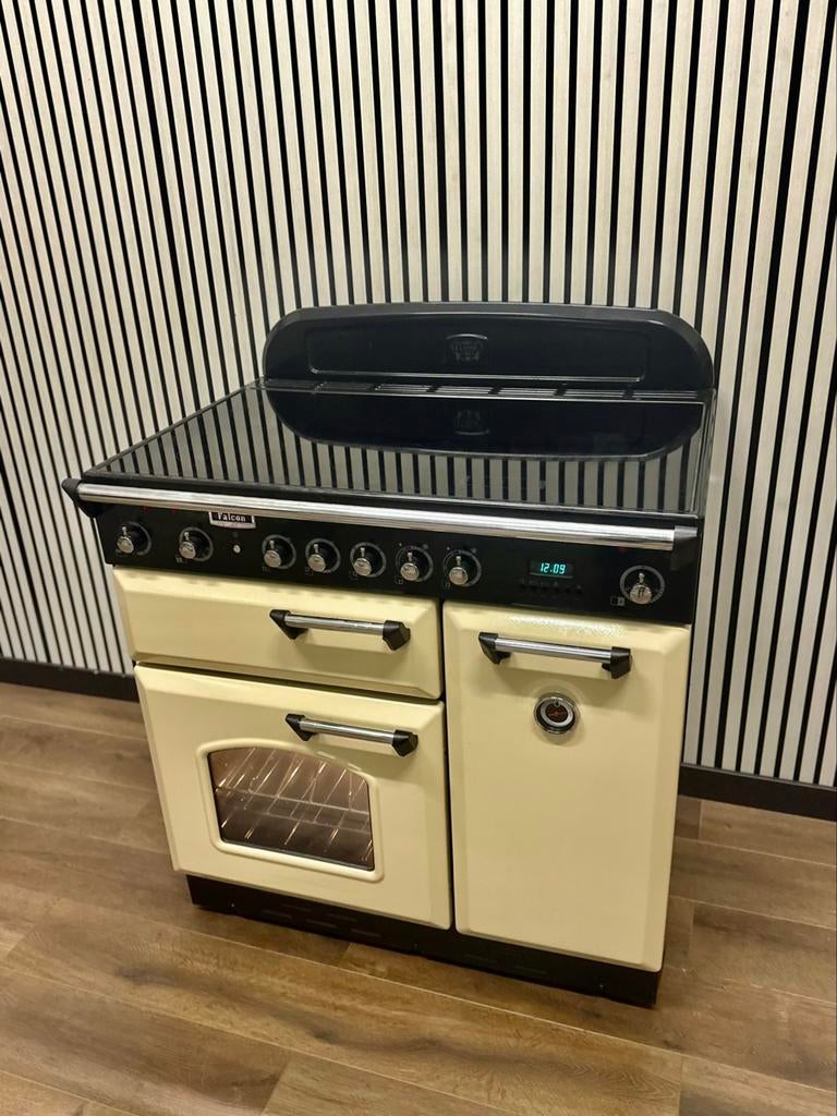 Luxe Falcon Classic keramische fornuis met 3 ovens 90 cm, Witgoed en Apparatuur, 60 cm of meer, Keramisch, Grill, Ophalen of Verzenden