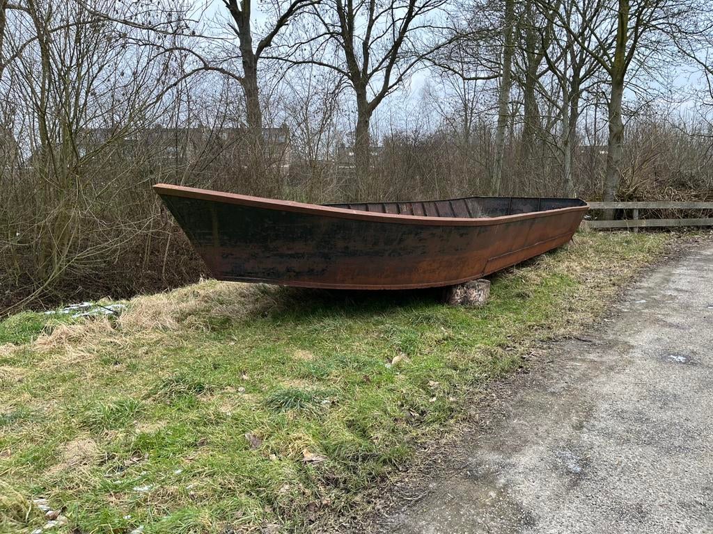 Noord-Hollandse praam NIEUWE BODEM en ingebouwde motor etc., Ophalen, Gebruikt, Staal, Diesel