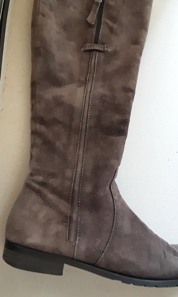 Lamica hoge suede laarzen, taupe, Kleding | Dames, Schoenen, Hoge laarzen, Bruin, Verzenden, Lamica