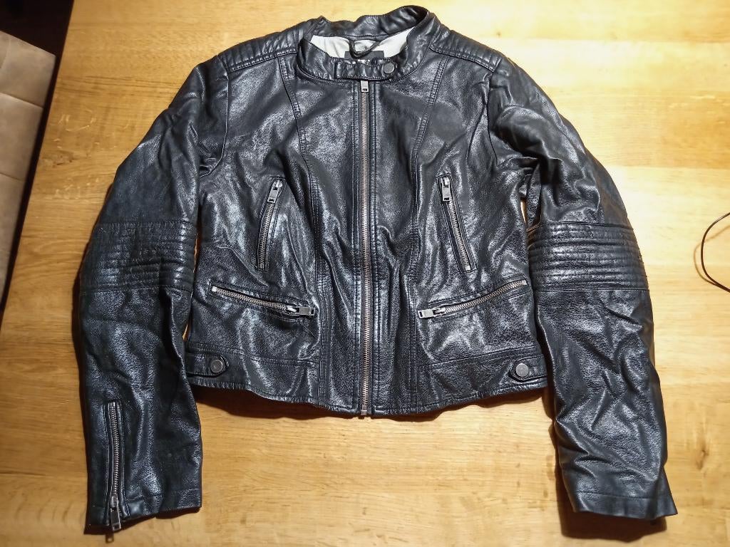 FB Sister zwart leren jack maat M, Kleding | Dames, Jassen | Zomer, FB Sister, Ophalen of Verzenden, Gedragen, Zwart