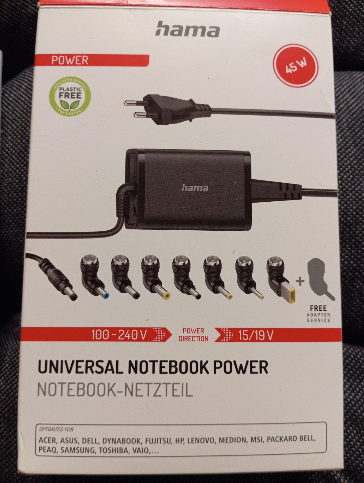 Hama Universele Laptop Voeding 45W - Nieuw in doos, Computers en Software, Laptop-opladers, Ophalen, Nieuw, Hama