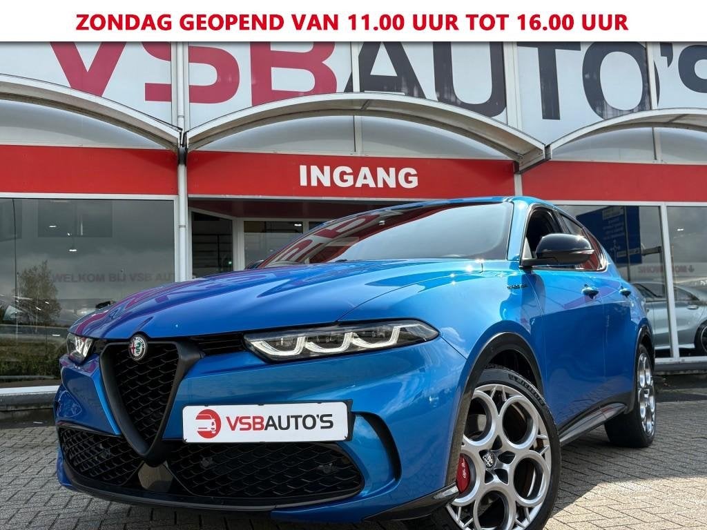 Alfa romeo TONALE 1.5T HYBRID AUT. EDIZIONE SPECIALE LED NAV, Auto's, Gebruikt, Huisgarantie, Met garantie (alle), Blauw
