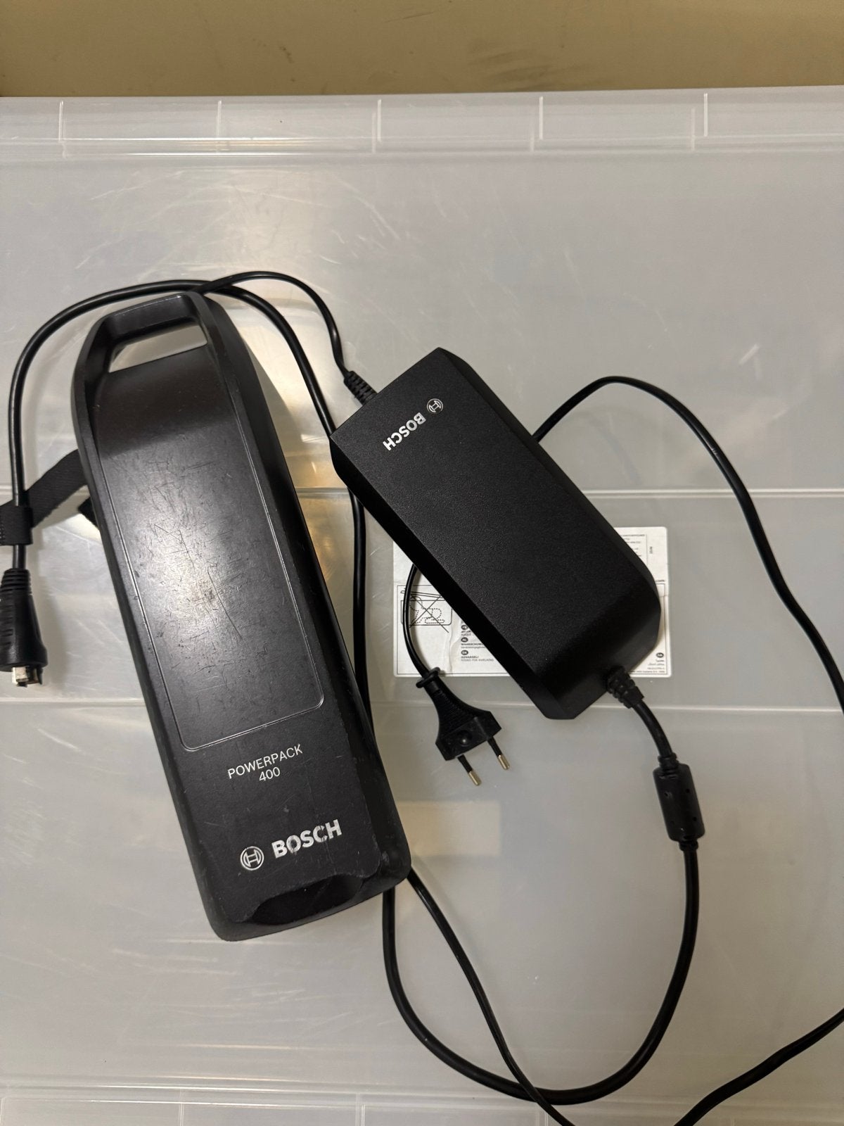 Bosch PowerPack 400 accu en lader voor e-bike, Ophalen, Gebruikt