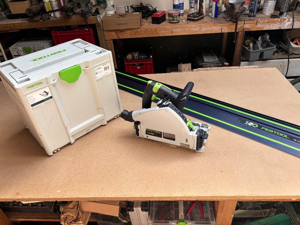 Festool invalzaag TS55FEBQ, Ophalen, Gebruikt, Invalzaag, 30 tot 70 mm