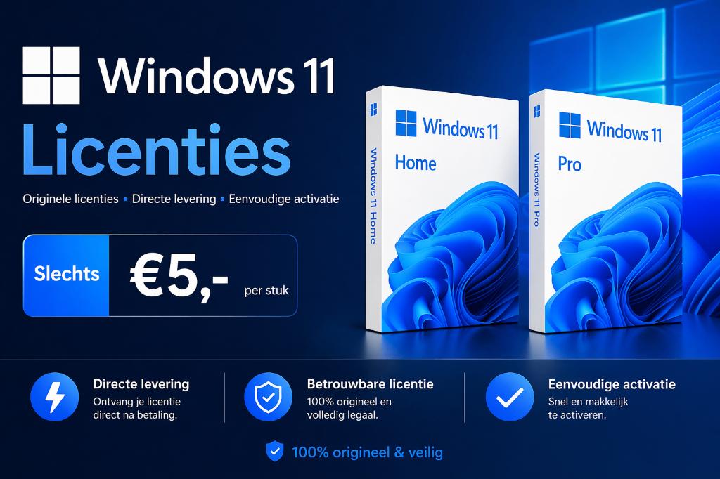 Windows 11 licenties - Home & Pro, Computers en Software, Besturingssoftware, Verzenden, Nieuw, Windows