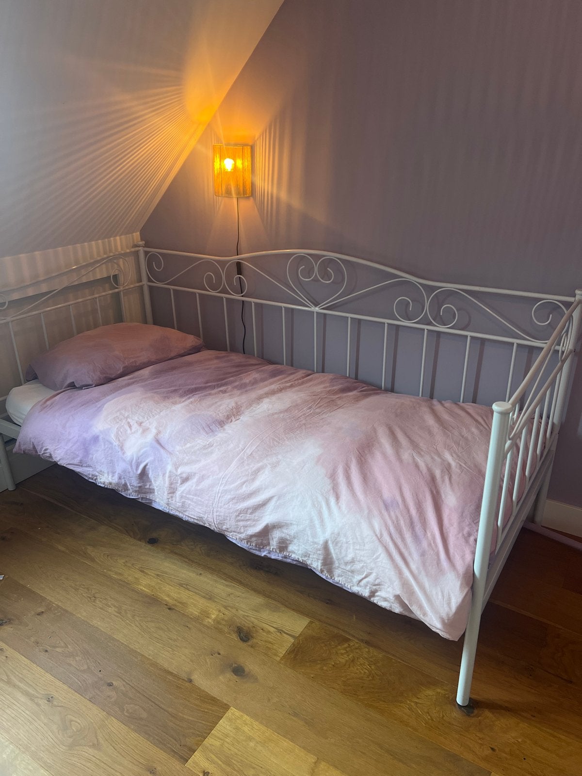 Wit eenpersoonsbed 90x200cm, met lattenbodem, Ophalen, Gebruikt, 90 cm, Eenpersoons