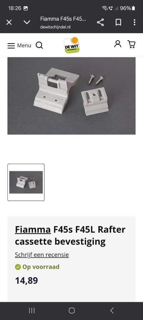 Fiamma rafter, Ophalen, Zo goed als nieuw